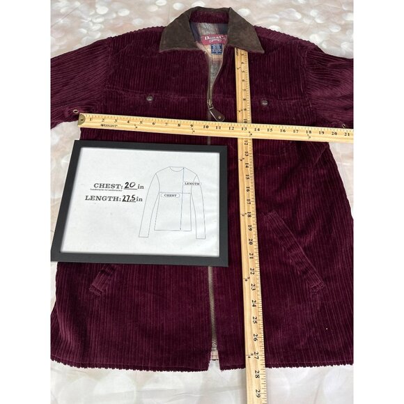 vintage QVC Denim & Co. Plum Corduroy Womens Small Zip Jacket Leather collar - Picture 4 of 13